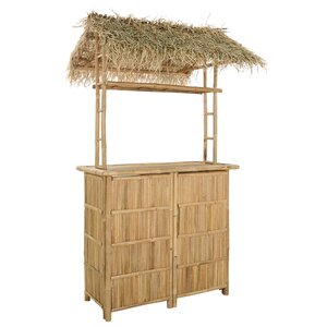 vidaXL Table de bar extérieure Naturel 115 x 95 x 215 cm Bambou