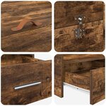 vidaXL Cadre de lit avec rangement avec tiroir Chêne fumé 135 x 190 cm