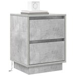 vidaXL Cabinet de chevet avec tiroir Gris béton 39 x 34 5 x 50 cm