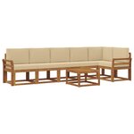 vidaXL Ensemble de canapés d'extérieur 7 Pièces Naturel et Beige