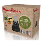 MOULINEX DJ77EN10 Eco Respect Coupe-légumes, 3 cônes (éminceur, râpe, mandoline), Design écologique, Fabriqué en France