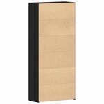 vidaXL Cabinet à chaussures Noir 80 x 35.5 x 180 cm Bois d'ingénierie