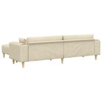 Sofa en tissu avec coussin 3 Pièces Crème 208 cm tissu
