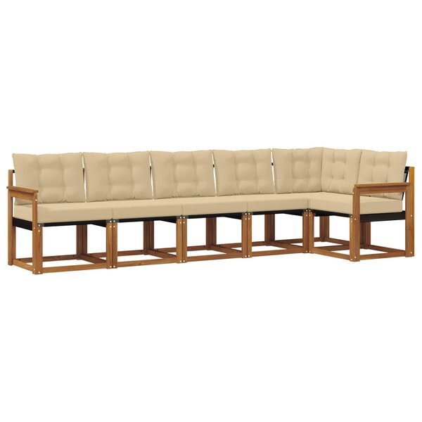 vidaXL Ensemble de canapés d'extérieur 6 Pièces Naturel et Beige