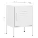 vidaXL Table de chevet Blanc 35x35x51 cm Acier