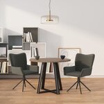 vidaXL Chaises pivotantes à manger lot de 2 Gris foncé Velours