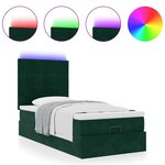 vidaXL Cadre de lit ottoman avec matelas vert foncé 100x200 cm velours