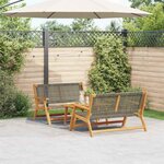 vidaXL Chaises de jardin avec table 3 Pièces Gris 90 x 45 x 40 cm
