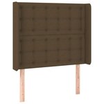 vidaXL Tête de lit à LED Marron foncé 93x16x118/128 cm Tissu