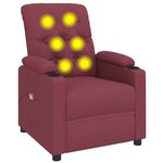 vidaXL Fauteuil de massage Rouge bordeaux Tissu