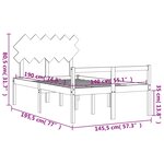 vidaXL Lit pour personne âgée et tête de lit 140x190 cm bois massif