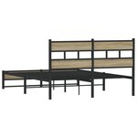 vidaXL Cadre de lit en métal sans matelas chêne sonoma 150x200 cm