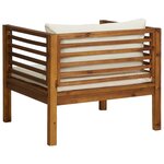 vidaXL Ensemble de canapés 2 Pièces et coussins blanc crème Acacia solide