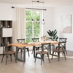 vidaXL Pieds de table à manger en U 3 pièces Anthracite 80 x (72-73) cm Acier
