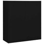 Armoire de bureau acier noire 90 x 40 x 102 cm avec étagère réglable et tiroirs pratiques style contemporain 02_0046905