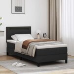 vidaXL Cadre de lit avec matelas Noir 90 x 190 cm Faux cuir