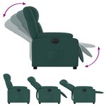 vidaXL Fauteuil inclinable électrique Vert foncé Tissu