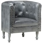 vidaXL Chaise cabriolet Gris cuir véritable