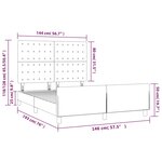 vidaXL Cadre de lit avec tête de lit Gris 140x190 cm Similicuir