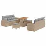 vidaXL Ensemble de canapé de jardin 9 Pièces Beige et Gris clair