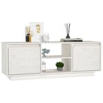 vidaXL Meuble TV Blanc 110x30x40 cm Bois de pin massif