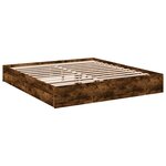 vidaXL Cadre de lit à tiroirs chêne fumé 180x200 cm bois d'ingénierie