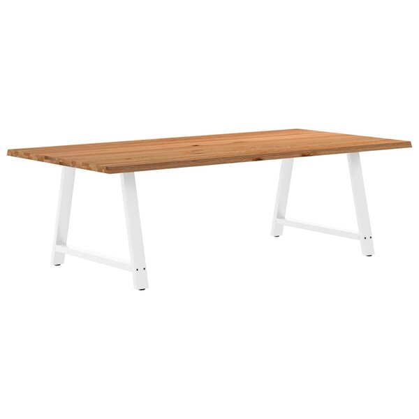 vidaXL Table à manger et bord naturel bois massif chêne rectangulaire