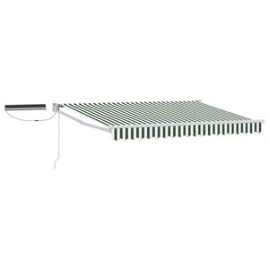 vidaXL Auvent rétractable électrique Vert et blanc 3 5 x 2 5 m