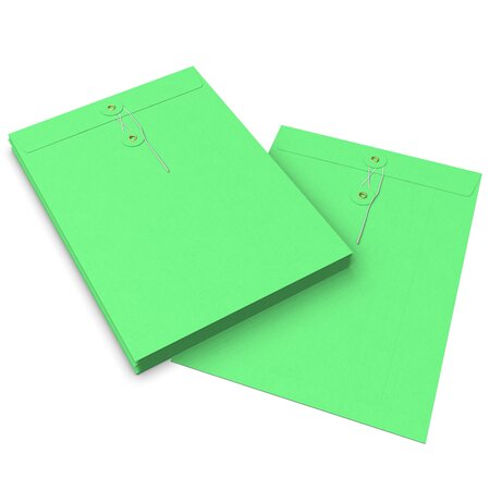 Lot de 10 enveloppes verte à rondelle et ficelle 324x229