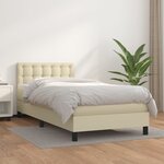 vidaXL Sommier à lattes de lit avec matelas Crème 80x200 cm Similicuir