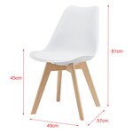 Lot de 4 chaises de salle à manger similicuir hêtre blanc 03_0006761