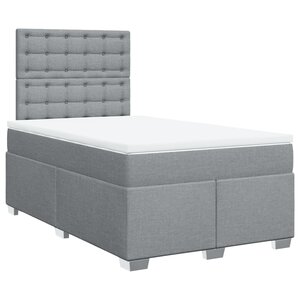 vidaXL Sommier à lattes de lit avec matelas Gris clair 120x200cm Tissu
