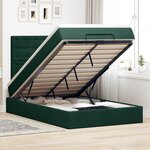 vidaXL Cadre de lit ottoman avec matelas vert foncé 120x200 cm velours