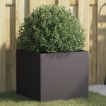 vidaXL Jardinière noir 42x40x39 cm acier laminé à froid