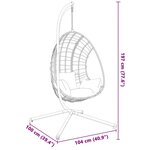 vidaXL Support de chaise suspendue en forme d'œuf sans panier noir acier