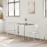 vidaXL Chaise pliante 2 pc Simili cuir Blanc 48 x 43 5 x 81 cm