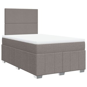 vidaXL Sommier à lattes de lit avec matelas taupe 120x190 cm tissu