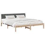 vidaXL Cadre de lit avec tête de lit marron et gris foncé 180 x 200 cm