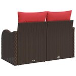 vidaXL Canapé de jardin avec coussin 121 x 62 x 69 cm polyrotin