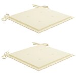 vidaXL Chaises de jardin lot de 2 avec coussins Bois de teck massif