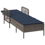 vidaXL Chaise longue avec coussin Gris 157 x 55 x 92cm polyrotin