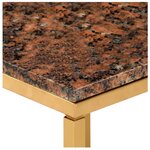 vidaXL Table basse Marron 40x40x35 cm Pierre véritable texture marbre