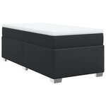 vidaXL Sommier à lattes de lit avec matelas Noir 90x200 cm Similicuir