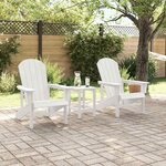 vidaXL Mobilier de jardin lounge 3 Pièces Blanc 38 x 38 x 46 cm