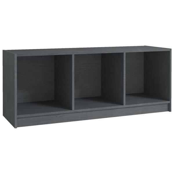vidaXL Meuble TV Gris 104x33x41 cm Bois de pin massif
