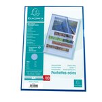 Sachet 100 Pochettes Polypropylène Grainé 12/100e - A4 - Bleu - Exacompta