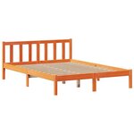 vidaXL Lit bibliothèque sans matelas cire marron 120x190cm pin massif