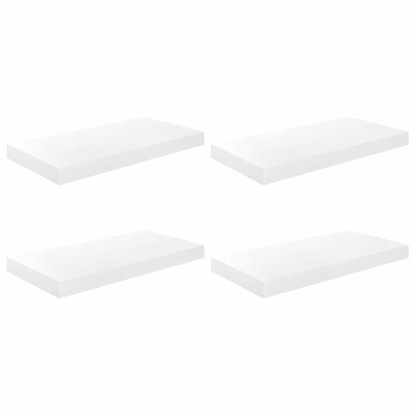 vidaXL Étagère murale flottante 4 Pièces Blanc brillant 50x23x3 8 cm MDF