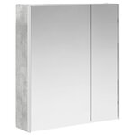vidaXL Armoire Miroir de Salle de Bain Gris béton 63 5 x 15 5 x 70 cm