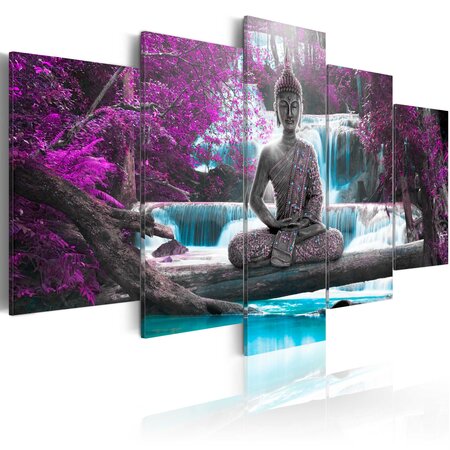 Tableau - waterfall and buddha l x h en cm 100x50